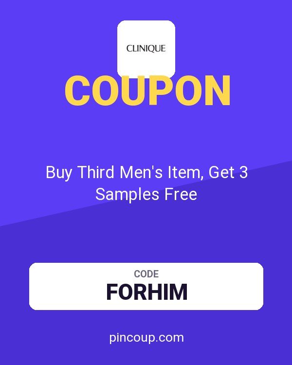 Clinique coupon: Buy Third Men's Item, Get 3 Samples Free
