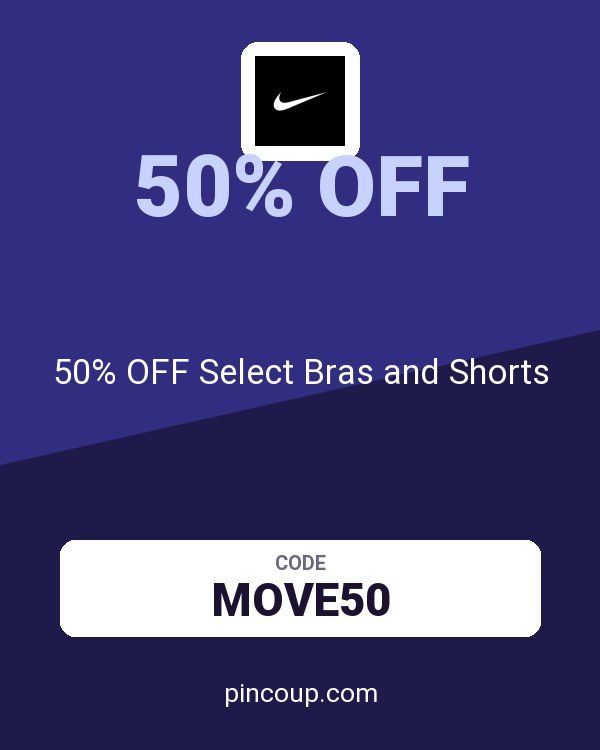 Nike coupon: 50% OFF Select Bras and Shorts