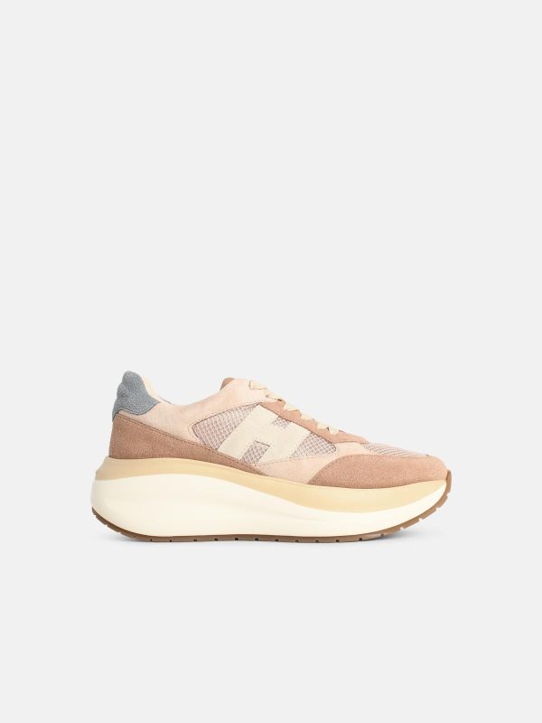 HOGAN 'Hogan Maxi I Active' Sneakers In Pink Light Blue Beige Suede Bl at VALICO