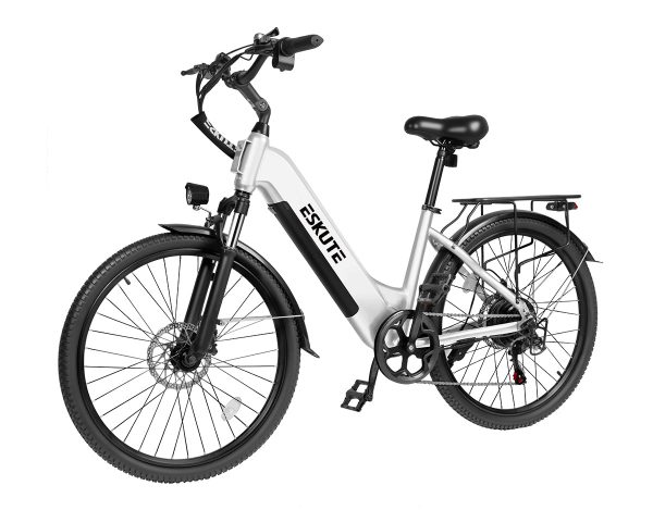 Eskute® C200 ST City Commuter Electric Bike - White / Bike at Eskute Ebikes