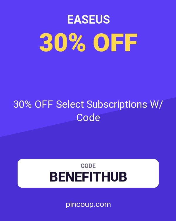 EaseUS coupon: 30% OFF Select Subscriptions W/ Code