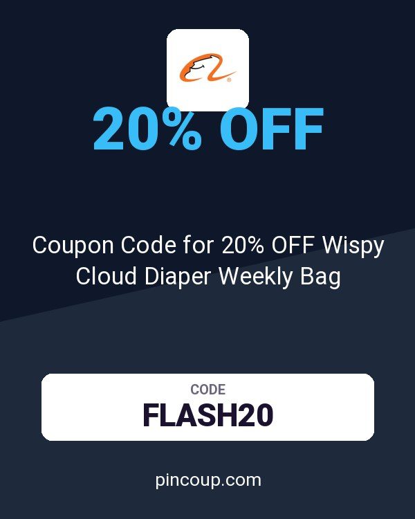 Alibaba: Coupon Code for 20% OFF Wispy Cloud Diaper Weekly Bag