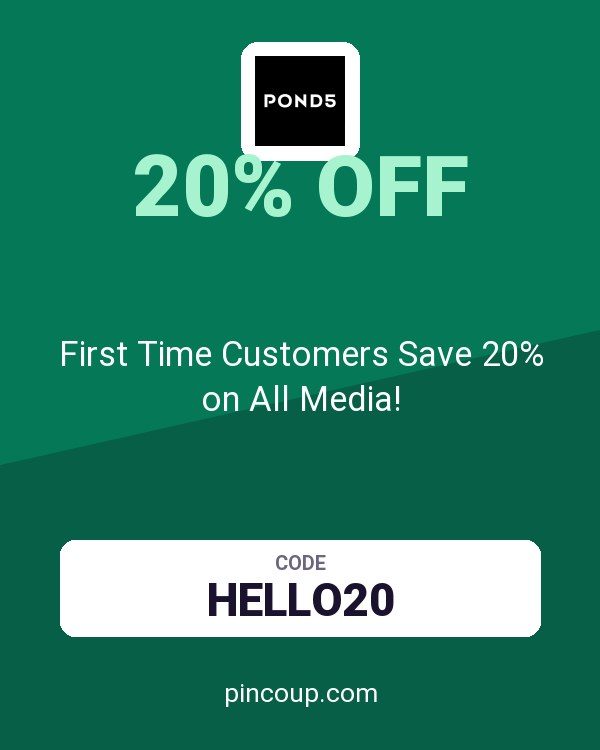 Pond5 coupon: First Time Customers Save 20% on All Media!