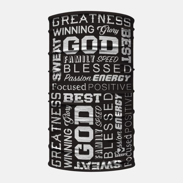 Inspirational Black Neck Gaiter at SLEEFS