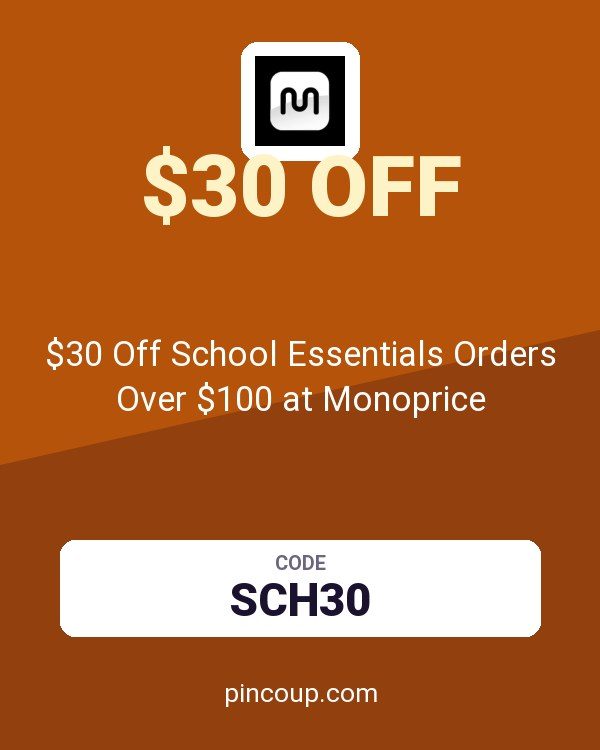 $30 Off School Essentials Orders Over $100 at Monoprice