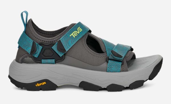 TEVA Men's Grandview Max Hiking Sandal in Dark Gull Grey/Larkspur, Size 9.5