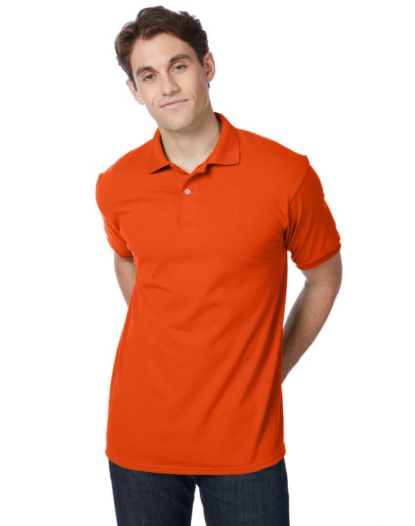 Hanes EcoSmart Men's Polo Shirt (Big & Tall Sizes Available) Orange L at Hanes.com