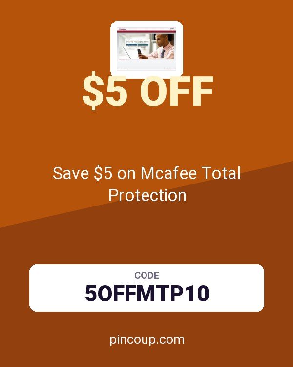 Save $5 on Mcafee Total Protection