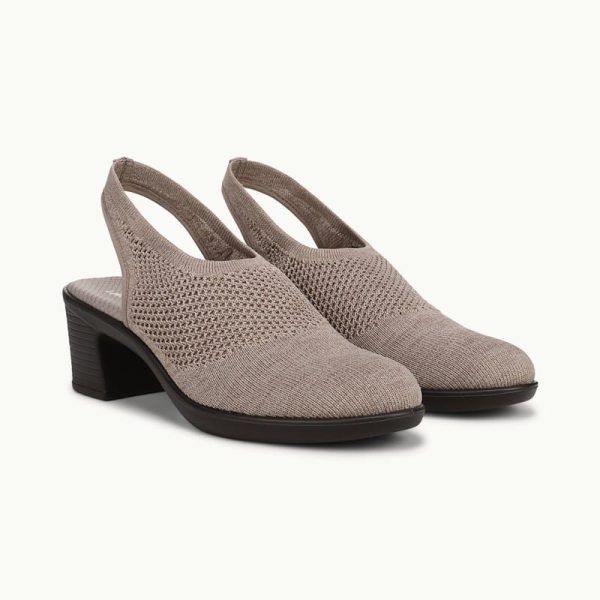 Bzees For LifeStride Lexington Slingback Pump Shoes (Light Taupe/ginger Knit Fabric) 7.5 W