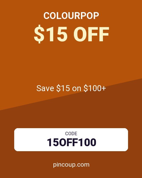 Colourpop coupon: Save $15 on $100+