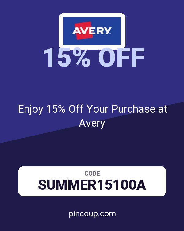 Enjoy 15% Off Your Purchase at Avery