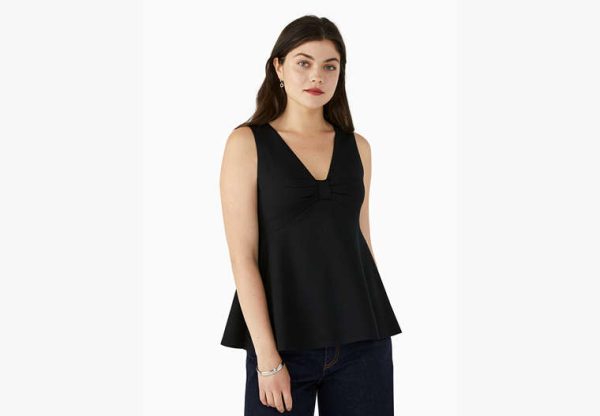 Kate Spade Ponte Bow-Knot Top, Black - 2 at Kate Spade Outlet