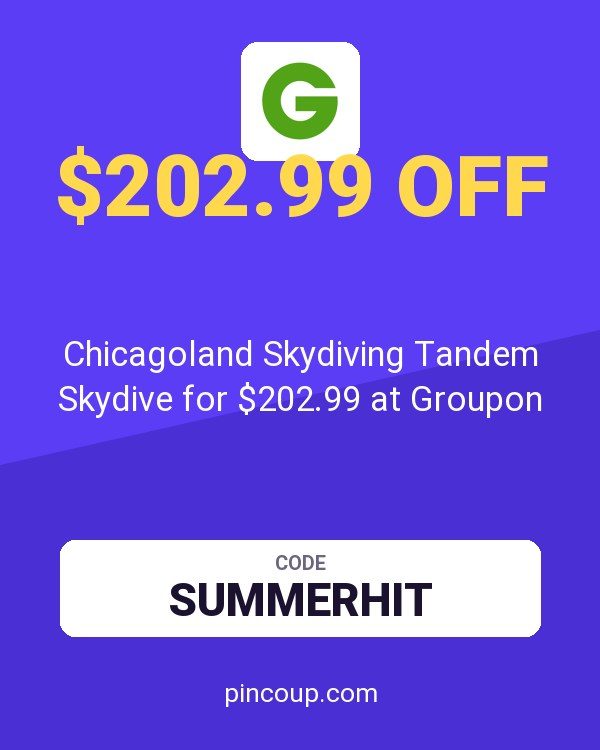 Chicagoland Skydiving Tandem Skydive for $202.99 at Groupon