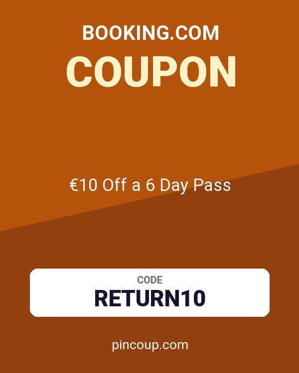 Booking.com coupon: €10 Off a 6 Day Pass