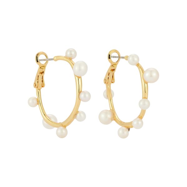 Mini Isla Pearl Hoop Earrings at Mignonne Gavigan