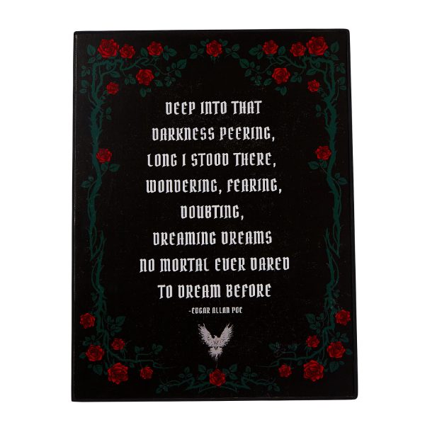 Edgar Allen Poe Poem Sign, Black/Multi, 12 in - Spirit Halloween at SpiritHalloween.com