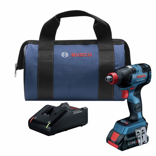 Factory Reconditioned Bosch GDX18V-1800CB15-RT 18V EC Brushless Lithium-Ion 1/4 in. and 1/2 in. Cordless Two-In-One Socket Impact Driver Kit (4 Ah) at 4seating.com