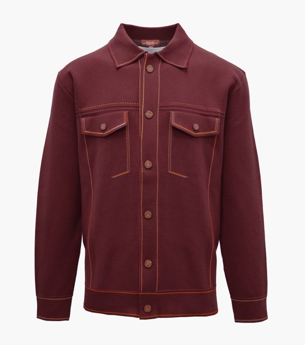 Stacy Adams Shoes Hugo Button Down Shirt Burgundy Size 4XL