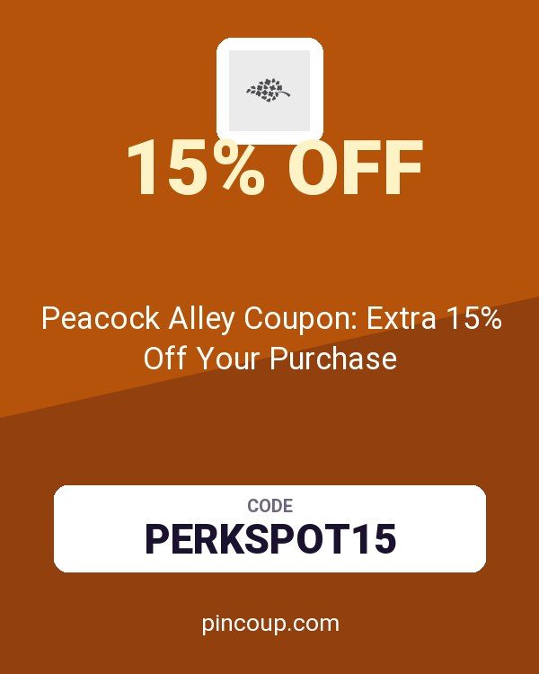 Peacock Alley Coupon: Extra 15% Off Your Purchase
