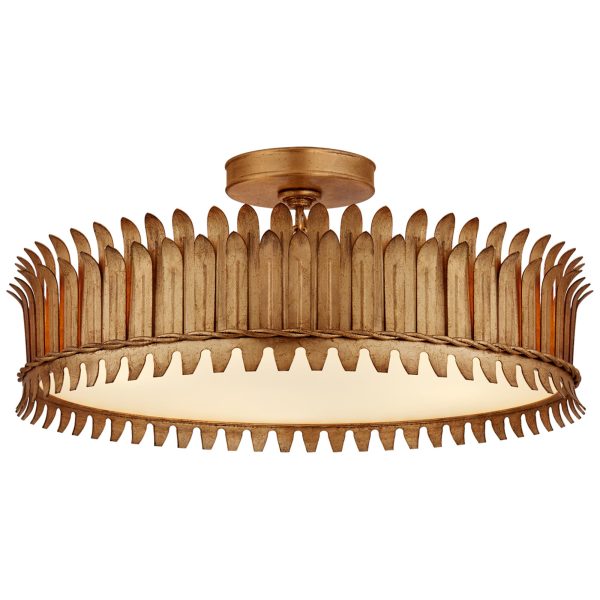 Visual Comfort Signature Collection Suzanne Kasler Leslie 20 Inch 5 Light LED Semi Flush Mount Leslie - SK 4207GI - Modern Contemporary at 1-800Lighting