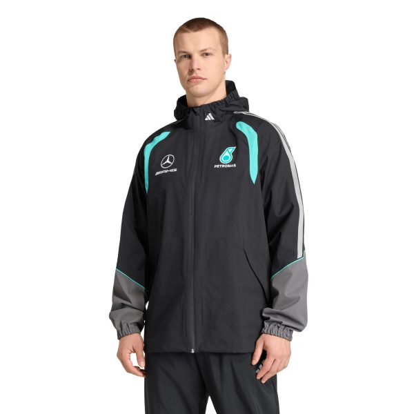 Mercedes AMG Petronas adidas F1 Team Mechanics Rain Jacket - Black at F1 Store