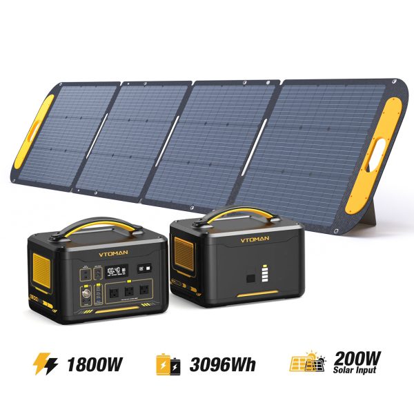 VTOMAN Jump 1800 V-BEYOND™ Portable Power Station (US&MEX) - Jump 1800 + Extra Battery +200W Solar Panel / US at VTOMAN US/CA