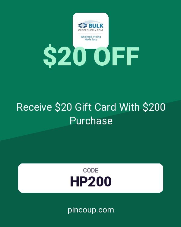 Bulk Office Supply coupon: Receive $20 Gift Card With $200 Purchase