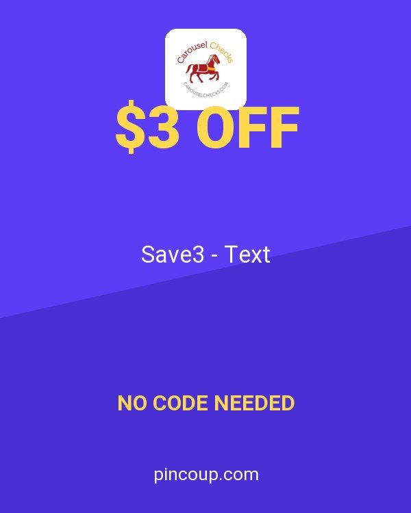 Carousel Checks coupon: Save3 - Text