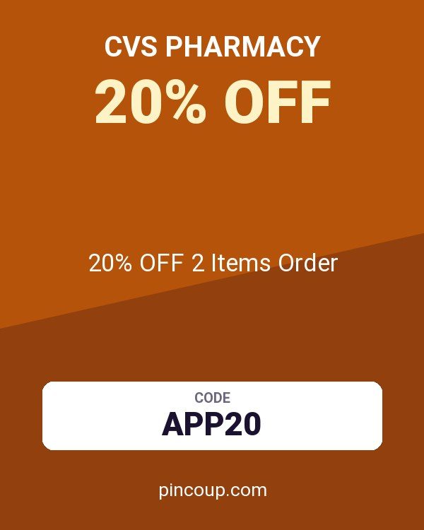 CVS Pharmacy coupon: 20% OFF 2 Items Order
