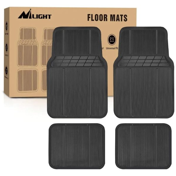 Rubber Floor Mats For Cars Trucks SUVs Universal Trim to Fit at Nilight Led Light