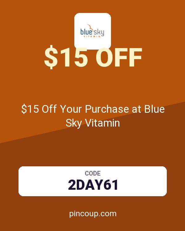 $15 Off Your Purchase at Blue Sky Vitamin