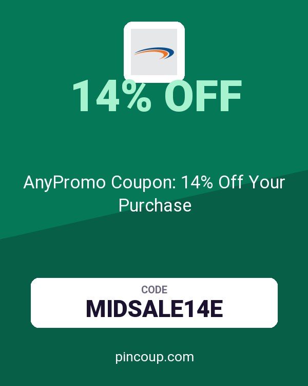 AnyPromo Coupon: 14% Off Your Purchase