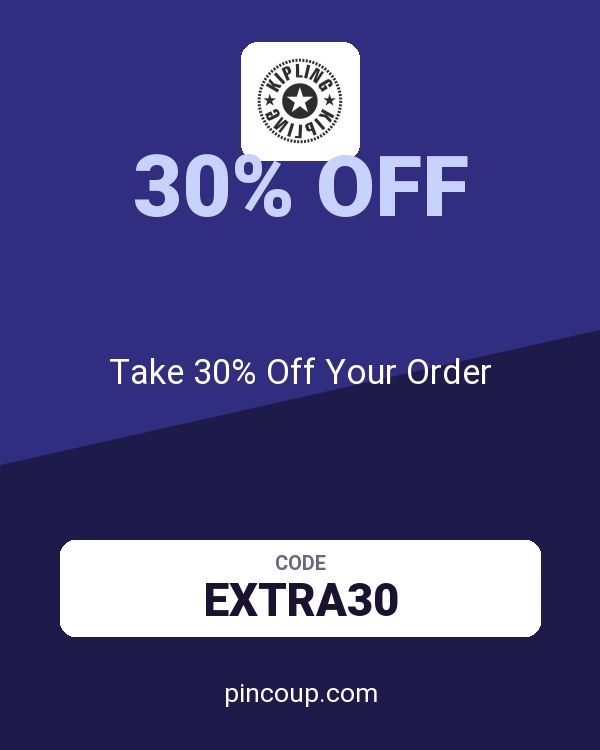 Kipling coupon: Take 30% Off Your Order