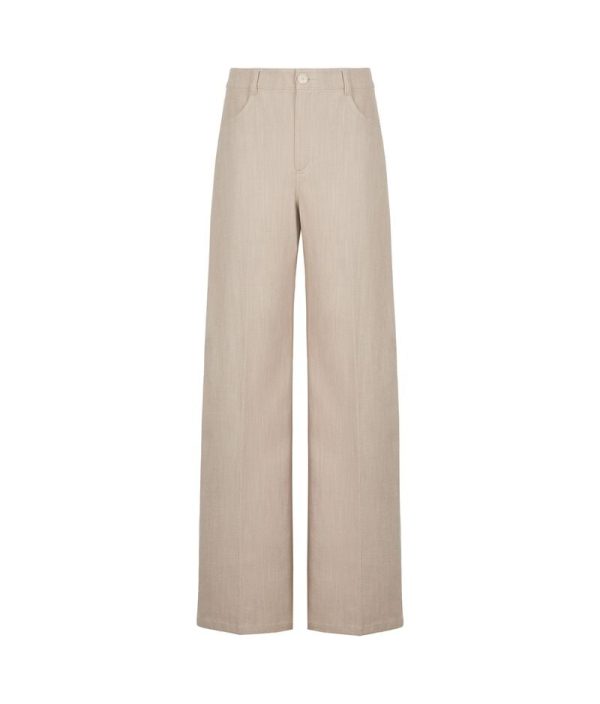 Falconeri Wide Cotton Pants Woman Melange Rope Size S