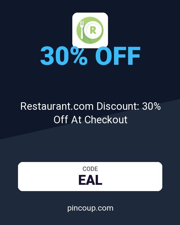 Restaurant.com Discount: 30% Off At Checkout