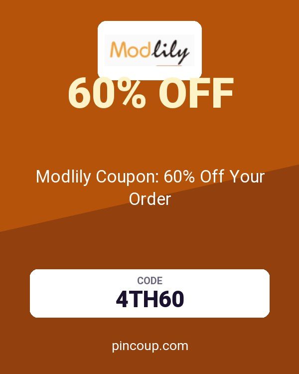 Modlily Coupon: 60% Off Your Order