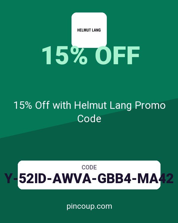 15% Off with Helmut Lang Promo Code