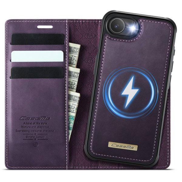 Dteck - for iPhone 16e Detachable Wallet Case, 2 in 1 PU Leather Flip Folio Case with RFID Blocking Phone Cover - Purple at Best Buy