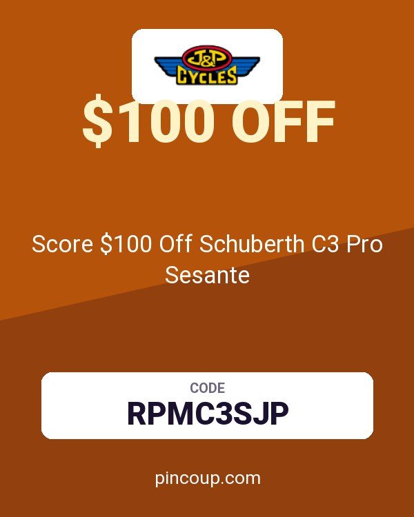 J&P Cycles coupon: Score $100 Off Schuberth C3 Pro Sesante