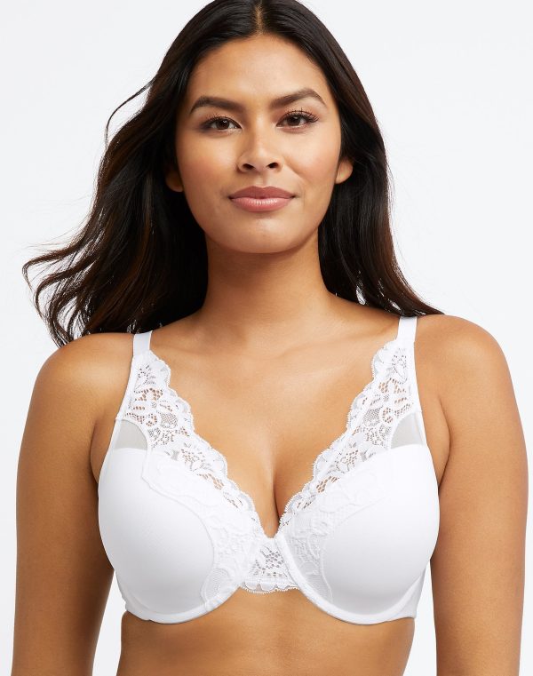 Bali One Smooth U Comfort Stretch Lace Underwire Bra White 36B at Bali Bras