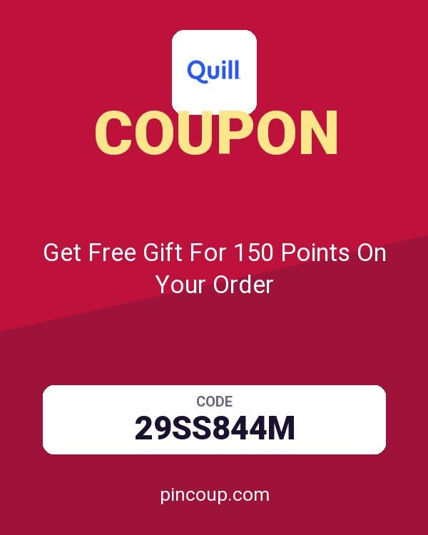 Quill coupon: Get Free Gift For 150 Points On Your Order