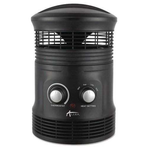 Alera 750W 8 in. x 8 in. x 12 in. 360-Degree Circular Fan Forced Heater - Black at CPO Outlets