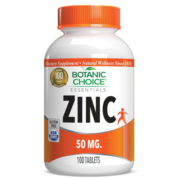 Zinc 50 mg - Total Health Support Supplement - 100 Tablets at Botanic Choice