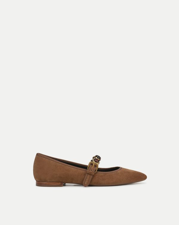 Veronica Beard Selene Embellished Flat Hazelwood
