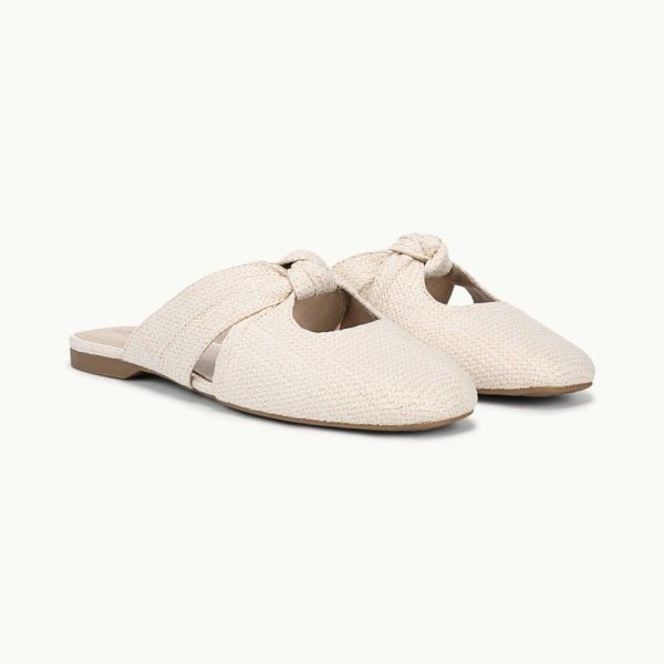 LifeStride Believe Slip On Mule Shoes (Cream Beige Raffia) Fabric 7.5 M