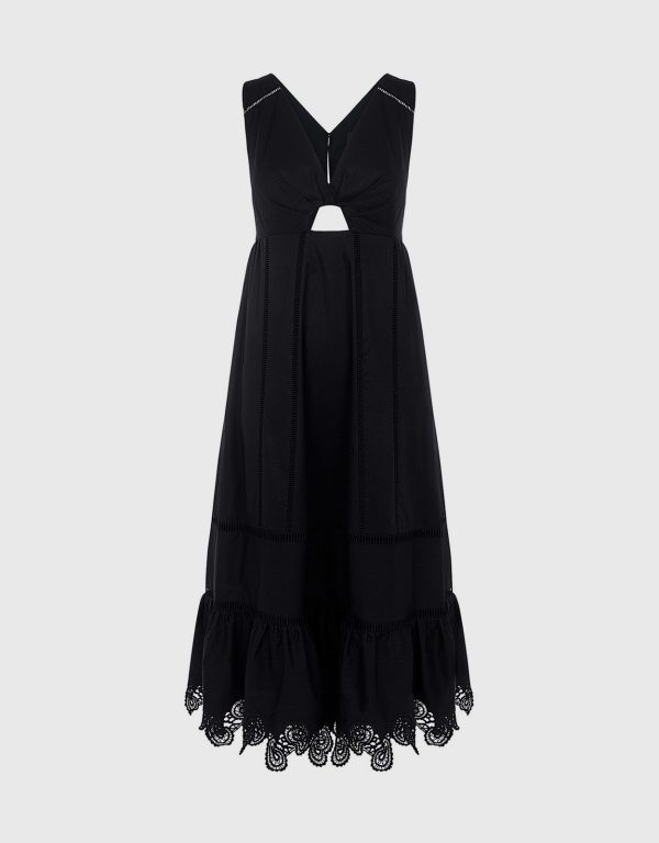 Thakoon Crochet Inset Midi Dress - US 2 at IFCHIC