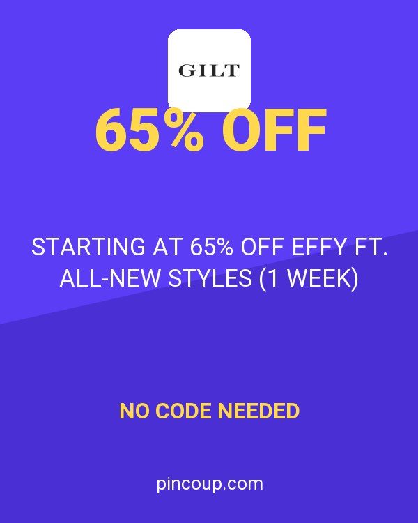 Gilt & Gilt City coupon: STARTING AT 65% OFF EFFY FT. ALL-NEW STYLES (1 WEEK)