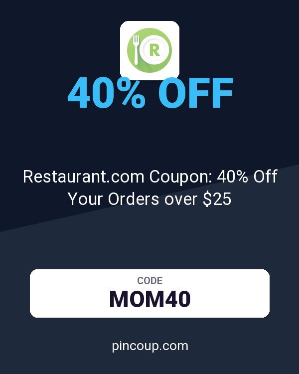 Restaurant.com Coupon: 40% Off Your Orders over $25