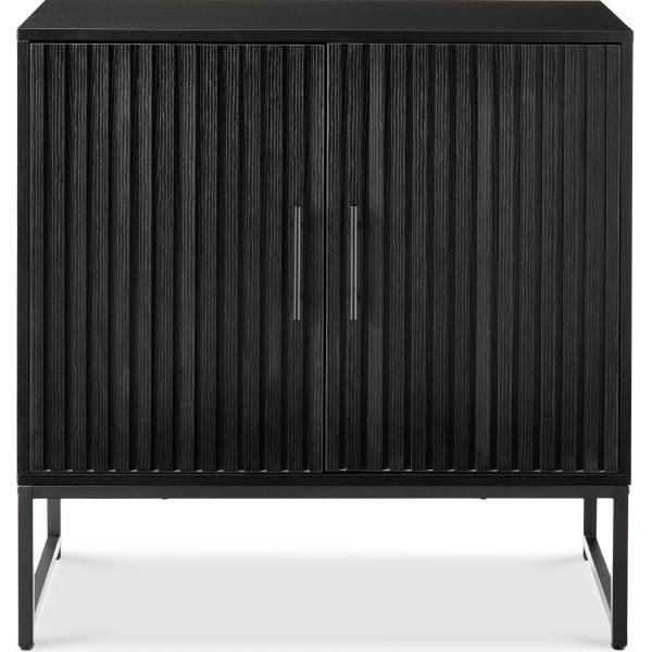 2-Door Slatted Storage Cabinet Accent Furniture w/ Foot Pads at Best Choice Products