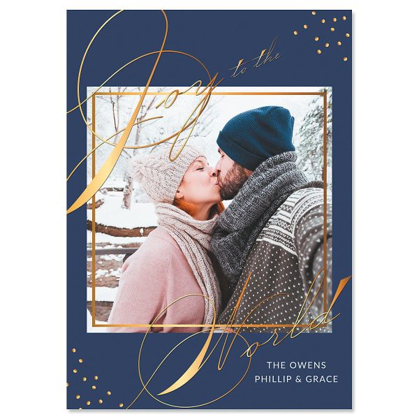 Blue Joy Photo Christmas Cards - 10 Count at Current Catalog